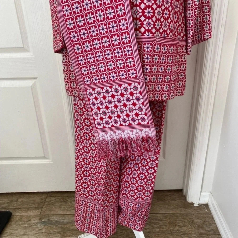 Ramona Vintage Womens Red Leisure Pant Suit Size Medium - Picture 4 of 11